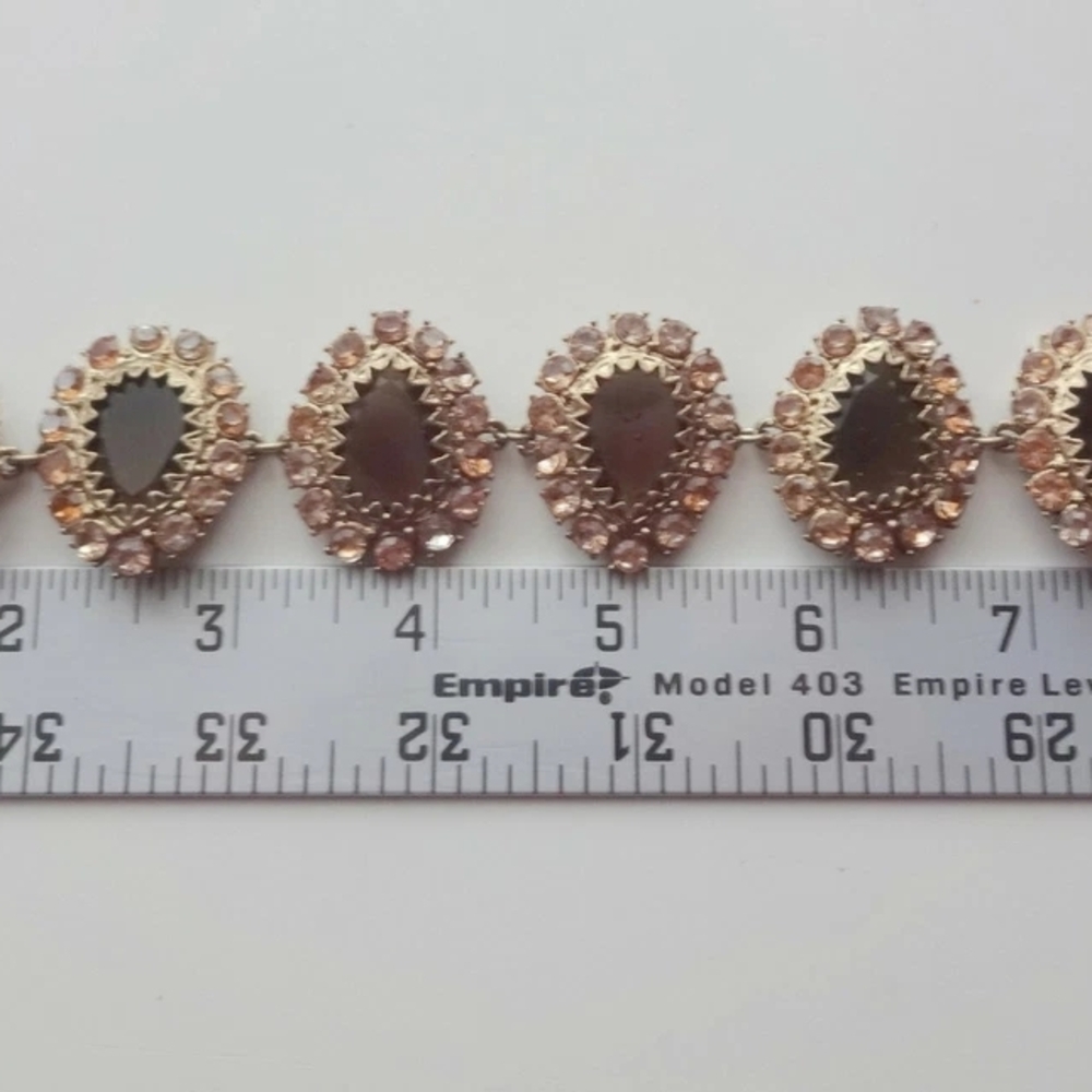 TALBOTS Designer Jewelry Smoke Topaz Crystal Rhinestone Bracelet